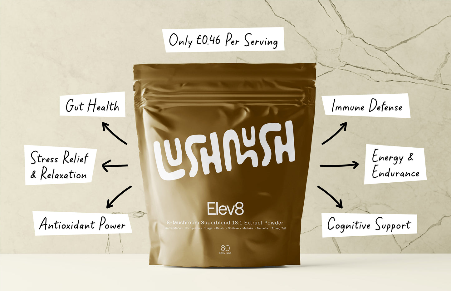 elev8 superblend mushroom extract powder benefits